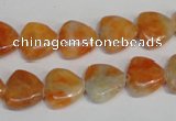 CCA69 15.5 inches 12*12mm triangle orange calcite gemstone beads