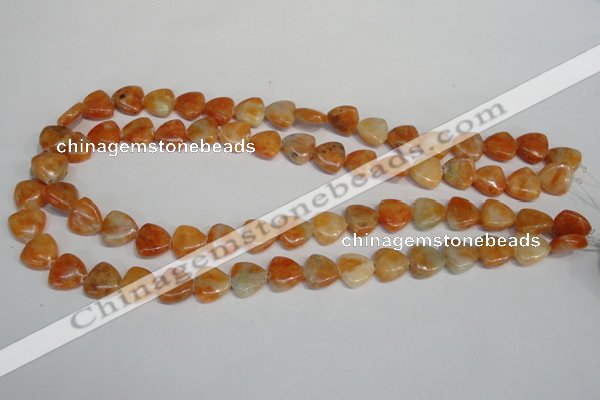 CCA69 15.5 inches 12*12mm triangle orange calcite gemstone beads