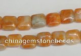 CCA71 15.5 inches 10*10mm square orange calcite gemstone beads