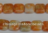 CCA72 15.5 inches 12*12mm square orange calcite gemstone beads