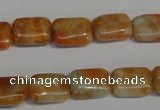 CCA75 15.5 inches 10*14mm rectangle orange calcite gemstone beads