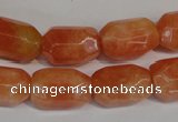 CCA76 15.5 inches 13*18mm faceted nuggets orange calcite gemstone beads