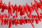 CCB02 15.5 inch 2*8mm irregular branch red coral beads Wholesale