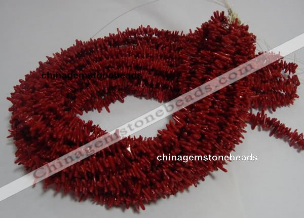 CCB02 15.5 inch 2*8mm irregular branch red coral beads Wholesale