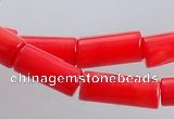 CCB05 15.5 inches 5*10mm column shape red coral beads Wholesale