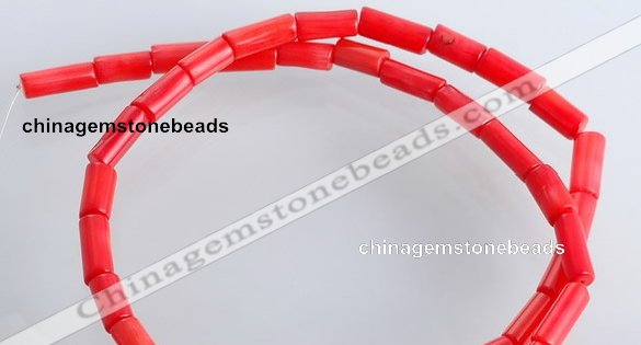 CCB05 15.5 inches 5*10mm column shape red coral beads Wholesale