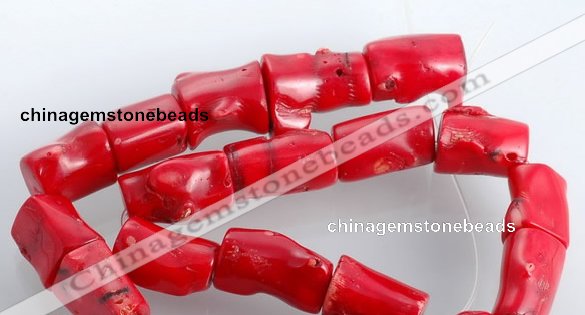 CCB06 15.5 inches 15*20mm irregular red coral beads Wholesale