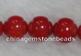 CCB08 15.5 inches 6*7mm lantern shape red coral beads Wholesale