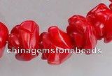 CCB09 15.5 inches 9-10mm rose shape red coral beads Wholesale