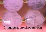 CCB1002 15 inches 9*10mm faceted rutilated quartz beads