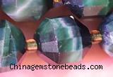 CCB1026 15 inches 11*12mm faceted green tiger eye beads