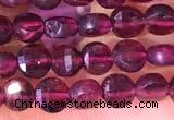 CCB1046 15 inches 4mm faceted coin red garnet beads