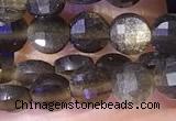 CCB1057 15 inches 4mm faceted coin obsidian beads