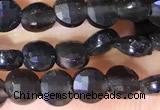 CCB1062 15 inches 4mm faceted coin obsidian beads
