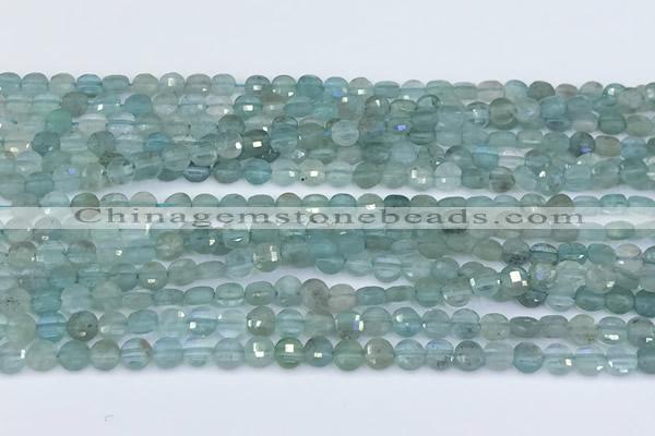 CCB1151 15 inches 4mm faceted coin apatite beads