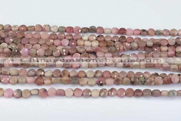 CCB1158 15 inches 4mm faceted coin gemstone beads