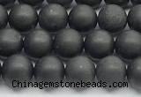 CCB1186 15 inches 6mm round matte shungite gemstone beads