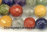 CCB1230 15 inches 6mm faceted round mixed gemstone beads