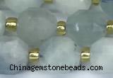 CCB1240 15 inches 7*8mm faceted aquamarine gemstone beads
