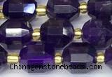 CCB1241 15 inches 7*8mm faceted amethyst gemstone beads