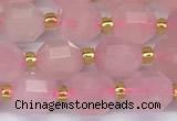 CCB1243 15 inches 7*8mm faceted rose quartz beads