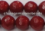 CCB125 15.5 inches 10mm faceted round red coral beads wholesale