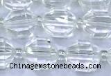 CCB1260 15 inches 9*10mm faceted white crystal beads