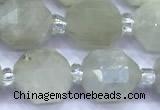 CCB1305 15 inches 9mm - 10mm faceted white moonstone beads