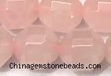 CCB1317 15 inches 9mm - 10mm faceted rose quartz turquoise beads