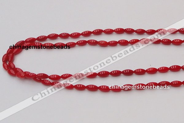 CCB132 15.5 inches 4*7mm rice red coral beads strand wholesale