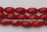 CCB135 15.5 inches 5*8mm rice red coral beads strand wholesale