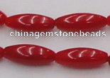 CCB136 15.5 inches 5*12mm rice red coral beads strand wholesale