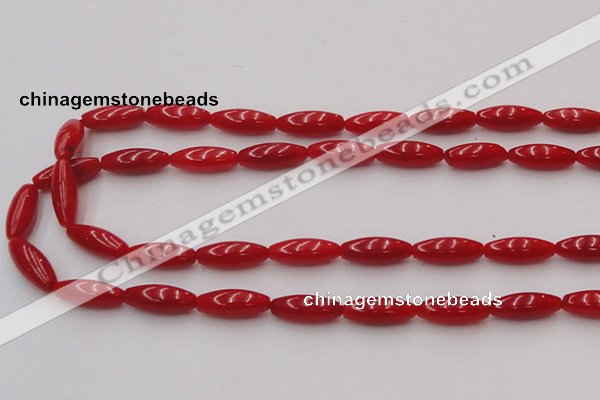 CCB136 15.5 inches 5*12mm rice red coral beads strand wholesale