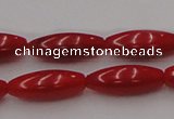 CCB137 15.5 inches 5*13mm rice red coral beads strand wholesale