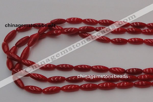 CCB137 15.5 inches 5*13mm rice red coral beads strand wholesale