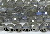 CCB1374 15 inches 4mm faceted coin labradorite beads