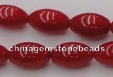 CCB138 15.5 inches 7*11mm rice red coral beads strand wholesale