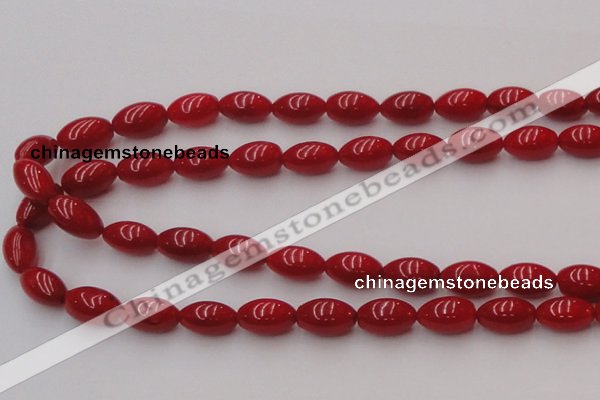 CCB138 15.5 inches 7*11mm rice red coral beads strand wholesale