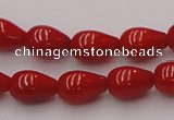 CCB140 15.5 inches 5*8mm teardrop red coral beads wholesale