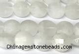 CCB1400 15 inches 6mm faceted coin white moonstone beads