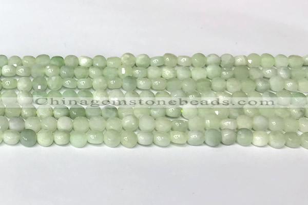 CCB1402 15 inches 6mm faceted coin jade beads