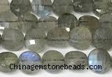 CCB1409 15 inches 6mm faceted coin labradorite beads