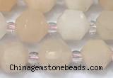 CCB1430 15 inches 7mm - 8mm faceted pink aventurine beads