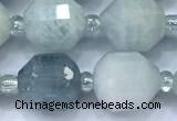 CCB1453 15 inches 9mm - 10mm faceted aquamarine beads