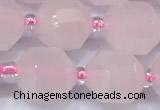 CCB1454 15 inches 9mm - 10mm faceted rose quartz beads