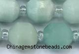 CCB1457 15 inches 9mm - 10mm faceted amazonite beads