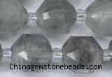 CCB1459 15 inches 9mm - 10mm faceted cloudy quartz beads