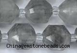 CCB1459 15 inches 9mm - 10mm faceted cloudy quartz beads