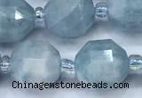 CCB1466 15 inches 9mm - 10mm faceted aquamarine beads