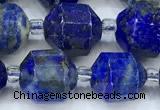 CCB1476 15 inches 9mm - 10mm faceted lapis lazuli beads